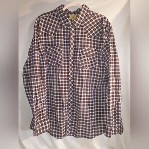 Trevero shirt Men’s XL Long Sleeve Plaid Pearl Snap